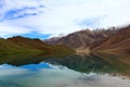 Scenic view of the beautiful and picturesque Chandratal Lake, located in the Himalayan region