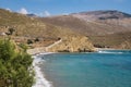 Scenic view of the beautiful Told beach surrounded with mountains in Symi island, Greece Royalty Free Stock Photo