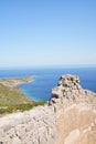 Scenic view from Behramkale in Canakkale Assos Royalty Free Stock Photo