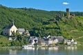 Scenic view of Beilstein with Metternich Castle on the green hillside. Germany Royalty Free Stock Photo