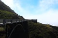 Scenic view of Bixby Creek Bridge on a foggy morning at Big Sur, California Royalty Free Stock Photo