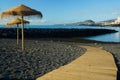 A scenic view of the black beach of Las Caletillas in Tenerife, Spain Royalty Free Stock Photo
