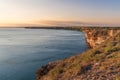 Scenic view of Black Sea at Cape Kaliakra at golden hour Royalty Free Stock Photo