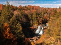 Scenic view of Blackwater Falls surrounded by lush vegetation. West Virginia, USA. Royalty Free Stock Photo