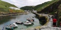 Scenic View of Boats Moored in Boscastle Harbour in August 2018 Royalty Free Stock Photo