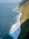 Scenic view of a body of water with two imposing cliffs in the background: Madeira, Portugal