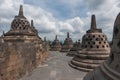 A scenic view of the Borobudur temple - Indonesia Royalty Free Stock Photo