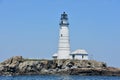 Scenic View of Boston Light in the Harbor Royalty Free Stock Photo