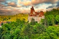 Scenic view of Dracula Bran medieval castle, Bran town, Transylvania regio, Romania Royalty Free Stock Photo