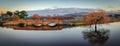 Scenic view of a bridge on sunset background in Ross, Tasmania, Australia Royalty Free Stock Photo