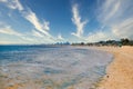 Scenic view of a bright sky over Brighton Beach in Melbourne, Australia Royalty Free Stock Photo