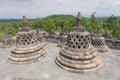 Scenic view of the Buddhist Borobudur temple in Indonesia Royalty Free Stock Photo