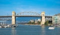 Vancouver\'s historic Burrard Bridge. Scenic view at Burrard Bridge from Granville Island, Vancouver, Canada Royalty Free Stock Photo