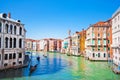 Scenic view of Canal Grande in Venice, Italy as seen from Rialto bridge