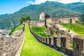 Scenic view of Castelgrande castle in Bellinzona Ticino Switzerland