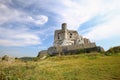 Scenic view of the castle ruins in Mirow village. Poland