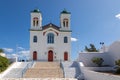 Scenic view of Cathedral of Naoussa town, Naoussa, Paros Island, Greece Royalty Free Stock Photo