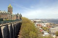 Scenic view of Chateau Frontenac and Dufferin terrace in Quebec