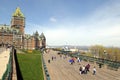 Scenic view of Chateau Frontenac and Dufferin terrace in Quebec