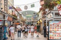 Scenic view of the Chinatown Singapore, people can seen exploring and shopping around it