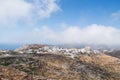 Scenic view of Chora in Amorgos, Cyclades, Greece.