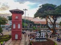 Malacca,Malaysia - June 24 2019: Scenic view of the Christ Church Malacca and Dutch Square,people can seen exploring around the it Royalty Free Stock Photo