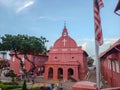 Malacca,Malaysia - June 24 2019: Scenic view of the Christ Church Malacca and Dutch Square,people can seen exploring around the it Royalty Free Stock Photo