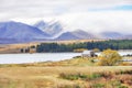 Scenic view of The Church of Good Shepherd in Autumn at Lake Tekapo, Canterbury, New Zealand