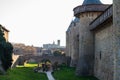 Scenic view of Cite de Carcassonne medieval citadel located in the French city of Carcassonne