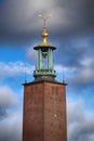 Scenic view of the City Hall from Riddarholmskyrkan, Stockholm, Royalty Free Stock Photo