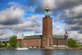 Scenic view of the City Hall from Riddarholmskyrkan, Stockholm, Royalty Free Stock Photo