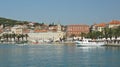 Split, Croatia - 07 22 2015 - Scenic view of the city with mountain background, beautiful cityscape, sunny day