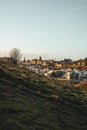 Scenic view of the cityscape of Edinburgh from a hilltop.