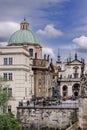 Scenic view of the cityscape of Prague, Czechia on a cloudy day