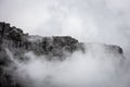 Clouds rolling over Table Mountain in Cape Town, Southafica. This fenomenon is called Tablecloth Royalty Free Stock Photo