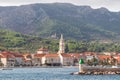 Jelsa - Scenic view of coastal town Jelsa on Hvar island in Dalmatia, South Croatia, Europe. Coastline of Adriatic Sea Royalty Free Stock Photo