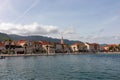 Jelsa - Scenic view of coastal town Jelsa on Hvar island in Dalmatia, South Croatia, Europe. Coastline of Adriatic Sea Royalty Free Stock Photo