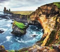 Scenic view of coastline at Arnarstapi Iceland