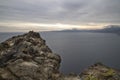 Scenic view of the coastline of Costa Brava between Colera and Portbou