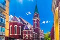 Colorful architecture in Sarajevo city, Eastern Europe.