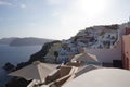 Scenic view of the colorful houses of Santorini, Greece Royalty Free Stock Photo