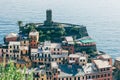 Scenic view of colorful village Vernazza in Cinque Terre, Italy Royalty Free Stock Photo