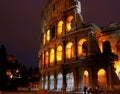 Scenic view of Colosseum illuminated at night in Rome, Italy Royalty Free Stock Photo