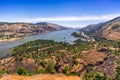 Scenic view on Columbia river gorge from Rowena Crest Royalty Free Stock Photo