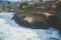 Scenic view of a cove with a beach full of cliffs in La Jolla, San Diego, CA, USA Royalty Free Stock Photo