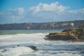 Scenic view of a cove with a beach full of cliffs in La Jolla, San Diego, CA, USA Royalty Free Stock Photo