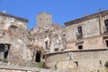 Scenic view of Craco ruins, ghost town abandoned after a landslide, Basilicata region