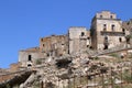 Scenic view of Craco ruins, ghost town abandoned after a landslide, Basilicata region