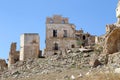 Scenic view of Craco ruins, ghost town abandoned after a landslide, Basilicata region