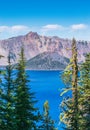 Scenic view of crater lake national park on sunny day,Oregon,usa. Royalty Free Stock Photo